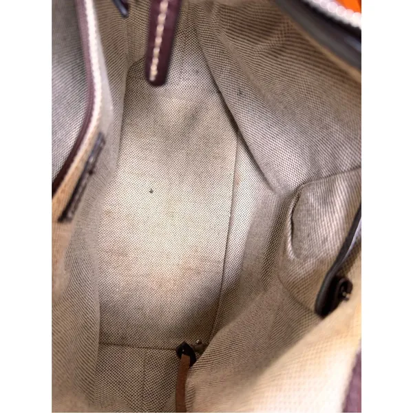DOONEY & BOURKE Vintage Y2K Monogram Canvas Hobo Shoulder Brown Tan Leather Trim - Image 6