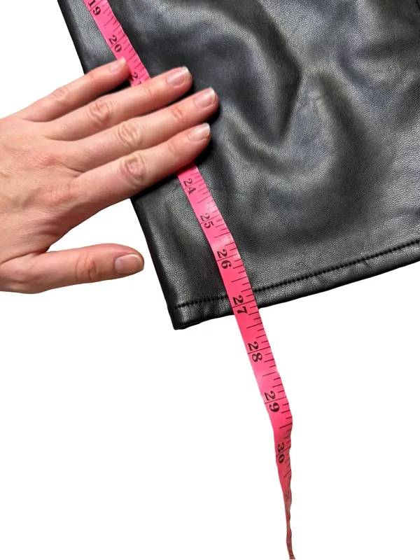 🖤NWT Abercrombie Curve‎ Love Vegan Leather Panel Ankle Straight Jeans Size 29🖤 - Image 8