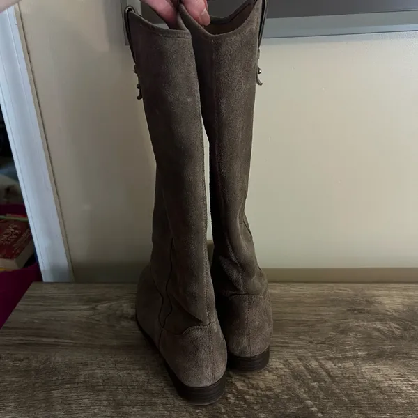 Frye & Co Tania Suede Riding Boots Pull On Brown Taupe Women’s Size 8 - Image 6