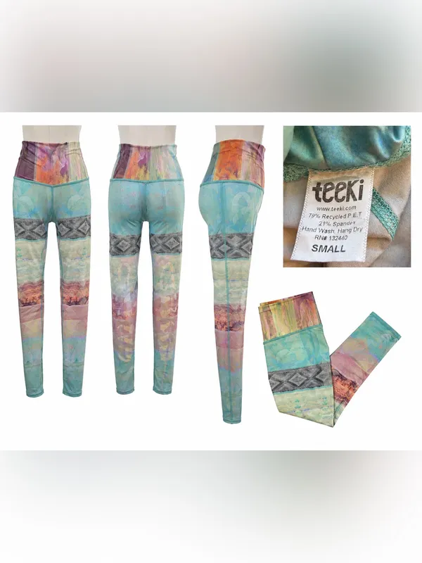 Teeki Tarot Magic Hot Pant Leggings Small Abstract Eco Lux Yoga Athleisure - Image 5