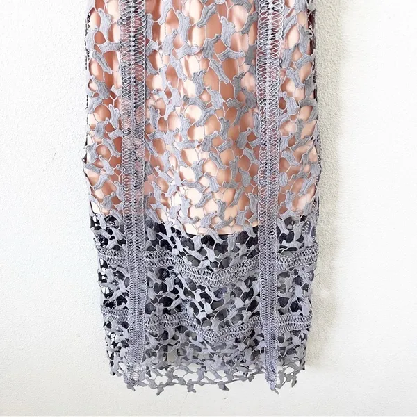Anthropologie Elliatt Tingle Floral Lilac Overlay Wedding Guest Lace Midi Dress - Image 2