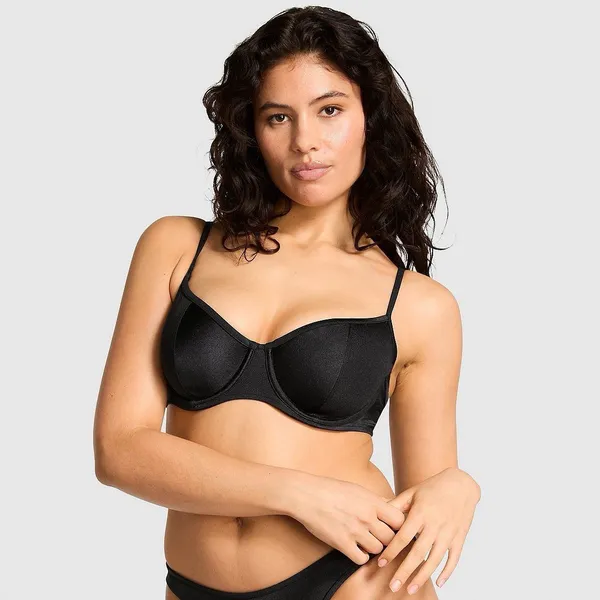 Pink by Frankie’s Bikinis Buttercup Bikini Top Black Shine Size Small - Image 10