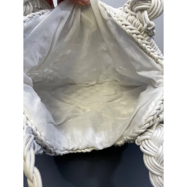 Women's Handmade Macrame/Crochet White Hand bag SKU 4278 - Image 6