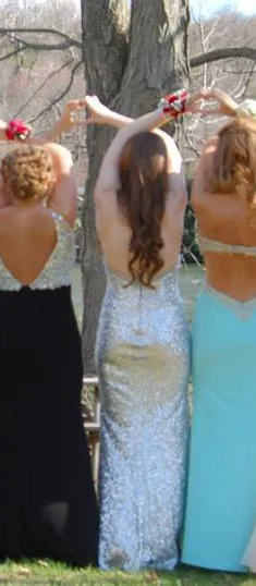 Silver Sequin Prom Dress - Image 3