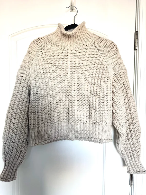 H&M Beige Knit mock neck Sweater - Image 2