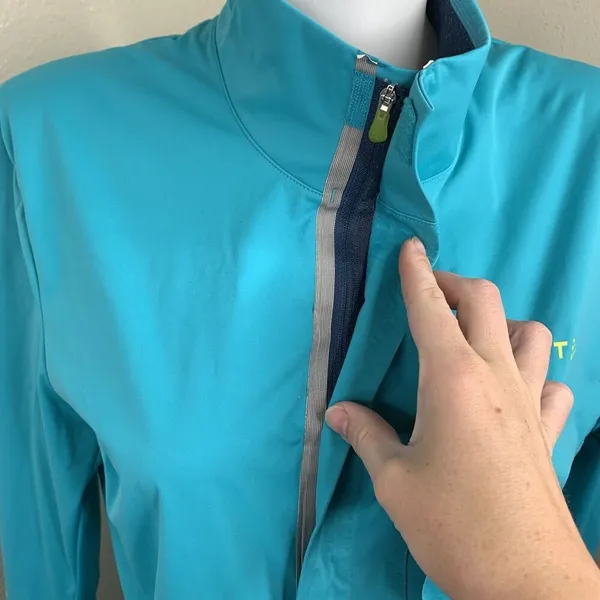 Craft Cycling Full Zip Vent Air Wind Jacket Women’s Sz M Turquoise Blue *flaws - Image 2
