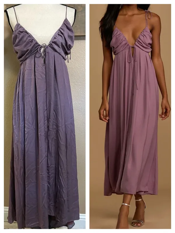 Lulus Confidence Check Dusty Purple Satin Tie-Back Maxi Dress - Image 2