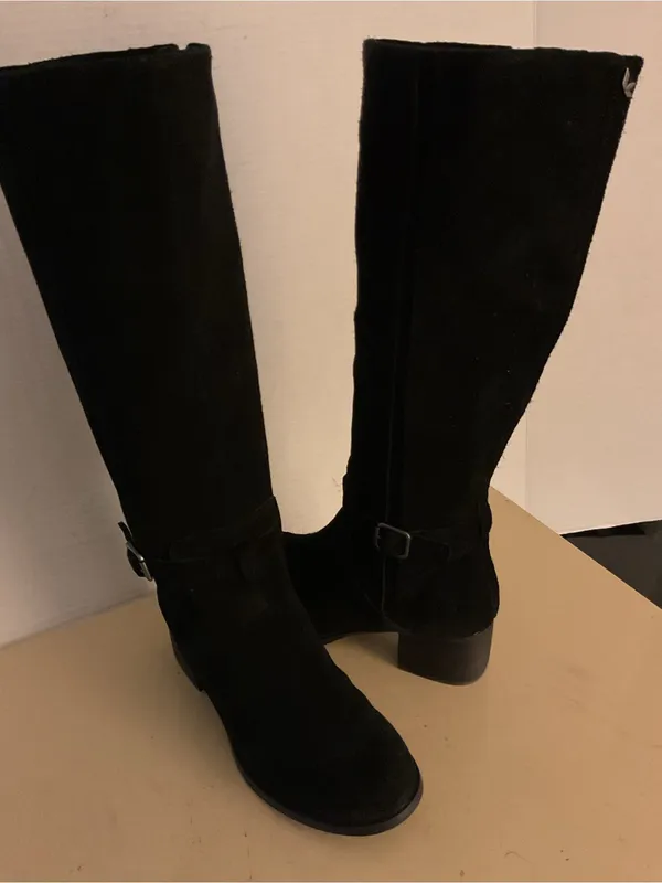 Koolaburra by Ugg women black suede Knee-High Madeley Heeled Boots US 8 - Image 10