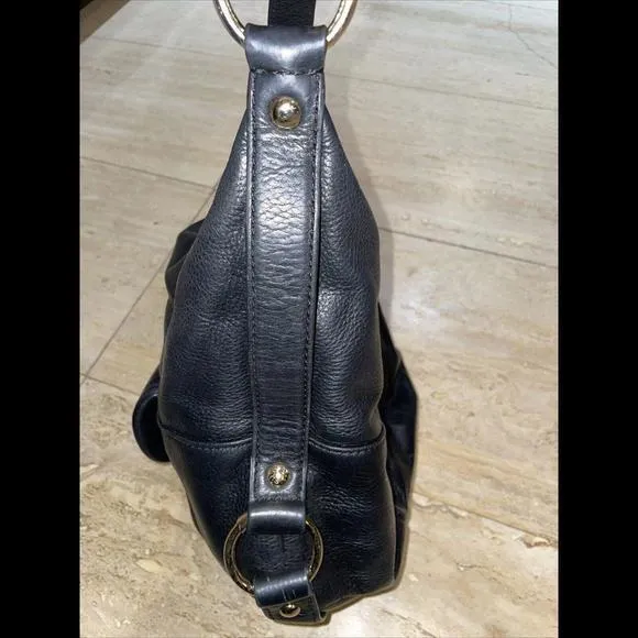Michael Kors Black Leather Shoulder Bag Purse Gold Hardware 15”x11”‎ - Image 4