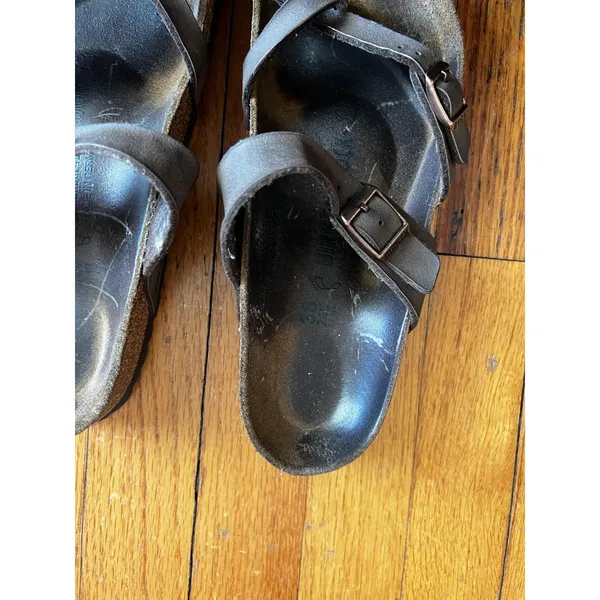 Birkenstock Mayari Shoes Womens Size 7.5 EU 38 Brown Leather Strappy Sandals - Image 3