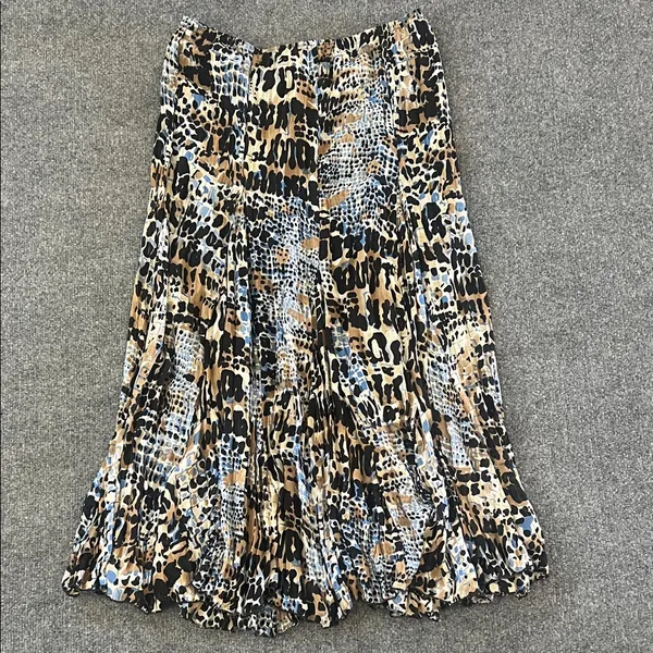 Rafael Leopard Print Midi Skirt Size M Black Size M - Image 2