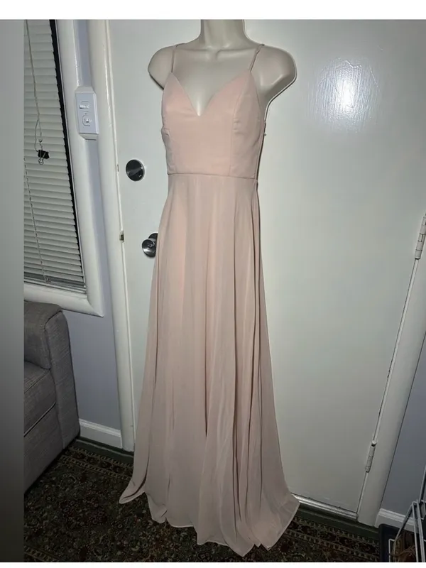 Lulu's Blush Spaghetti Strap V-Neck Maxi Dress - Image 9