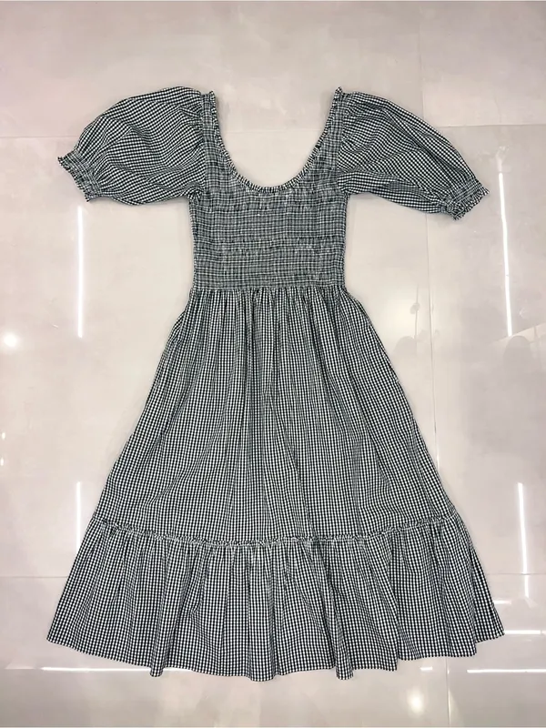 The Hill House Home Louisa Nap Midi Dress in Emerald Green Gingham (Size Small) - Image 6