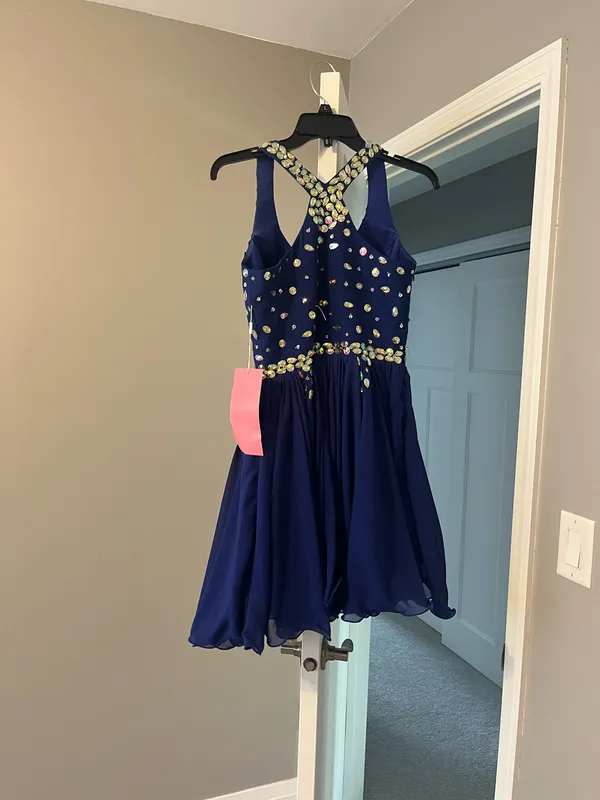 Blue Sequin Prom Dress - Image 2