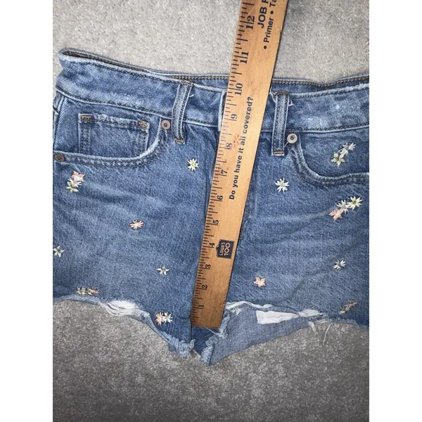 american eagle mom short‎ embroidered flower design 00 Cut Off - Image 8