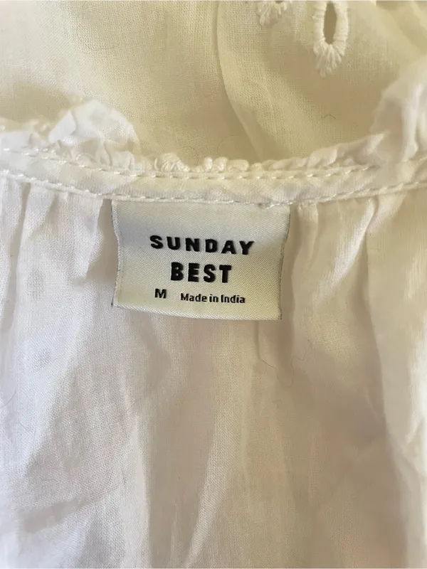 Aritzia Sunday Best Brier White Eyelet Lace Dress in Medium - Image 7