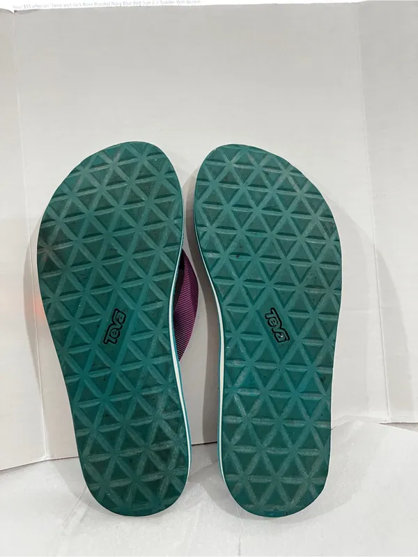 TEVA Deckers Flip-Flop Teal And Purple Size 9 Or 9.5 Lightweight Comfy - Image 10