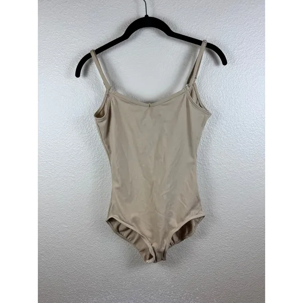 Capezio Bodysuit Leotard Camisole Women M Nude Stretch Minimalist Balletcore‎ - Image 3