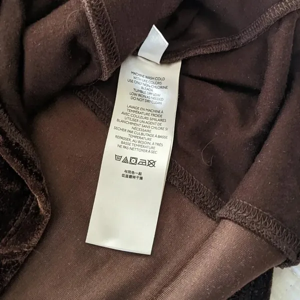 Free People Hold Me Velvet Puff Sleeve Women's Brown Long Sleeve Sz LRG - Image 6
