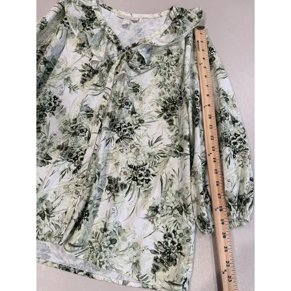 Emaline Blouse Women Large Button Floral Work Travel Office Lightweight Vacation - Image 5