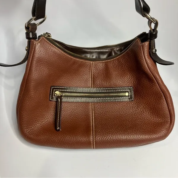 Dooney & Bourke safari brown pebbled leather‎ shoulder bag - Image 5