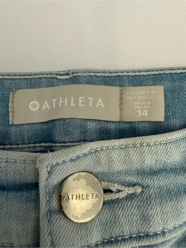 Athleta Sculpt Tek Straight Tuxedo Stripe Jeans Size 16 - Image 6