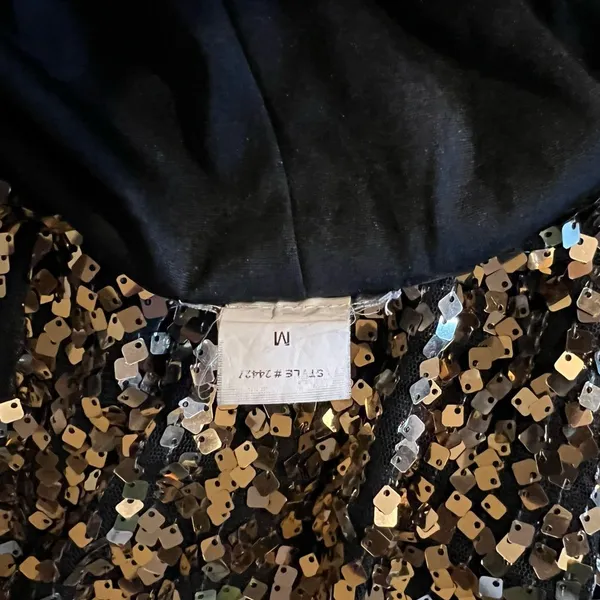 Siren Lily Womens Medium Gold Sequin Sparkly Gold Dress - Image 4