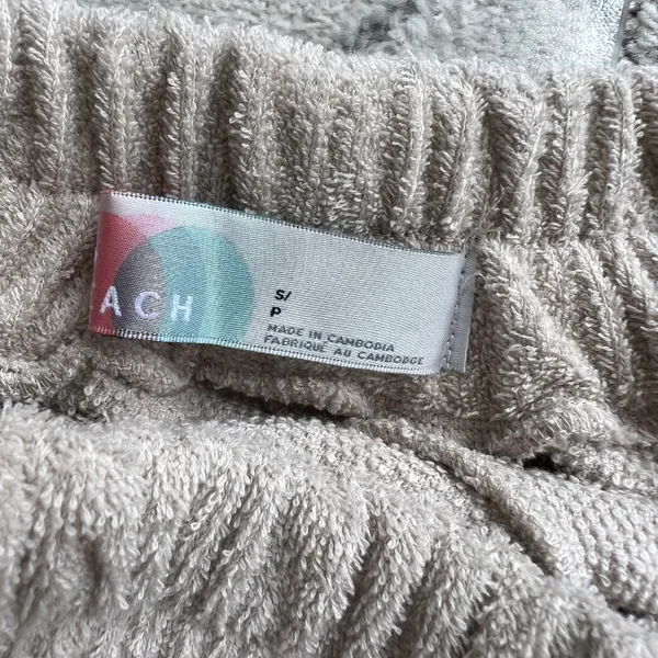 Free People Beach Cream Beige French Terry Longline Sweat Shorts Size Small - Image 4