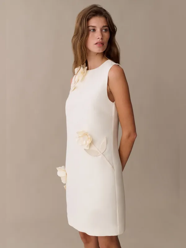 NWT Few Moda Althea Dress size XL Cream Ivory flower mini bride o.p.t - Image 4