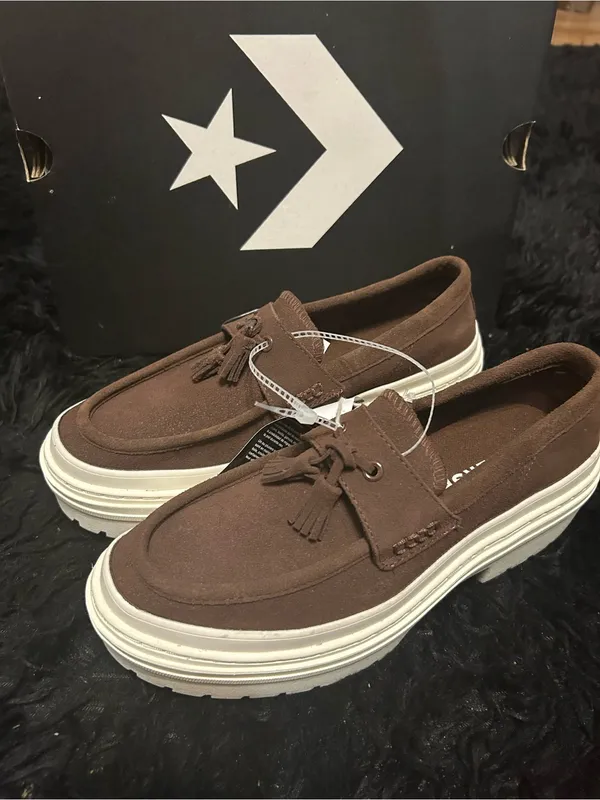 CONVERSE Chuck Taylor brown suede platform loafer slip on shoes women’s 8.5 new - Image 7