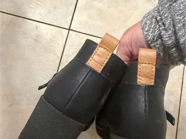 Dr. Scholl's Black Leather Ankle Booties with Side Zip - Image 3