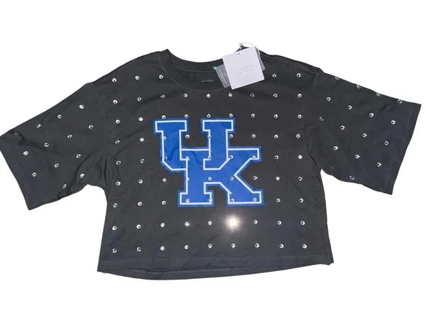 Gameday Couture Women's Blue Kentucky Wildcats Go Time Rhinestone Crop Tshirt XS - Image 6