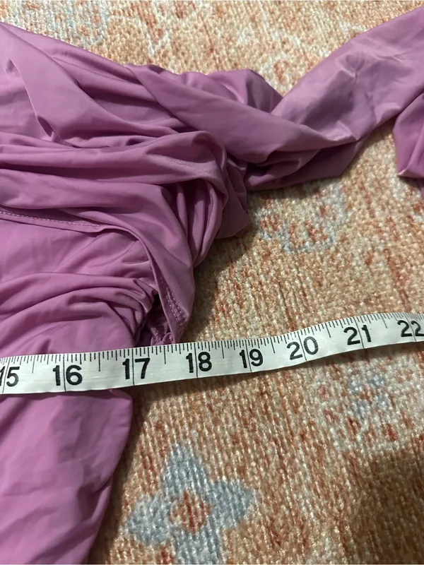 Abercrombie and fitch draped one shoulder long sleeve top orchid purple size L - Image 7