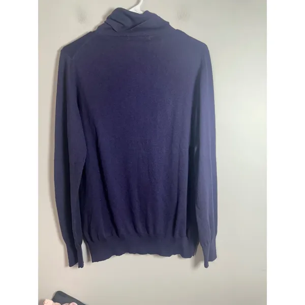 Banana‎ Republic Silk Cotton Blend Turtleneck Sweater Purple Womens Large L - Image 5