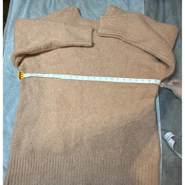 NWT Zara Women Tan Brown Open Back Long Sleeve Sweater Mini‎ Dress Size Small - Image 3