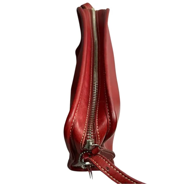 Coach Vintage 9138 Red Glove Tan Leather Mimosa Zip Shoulder Crossbody Bag - Image 4