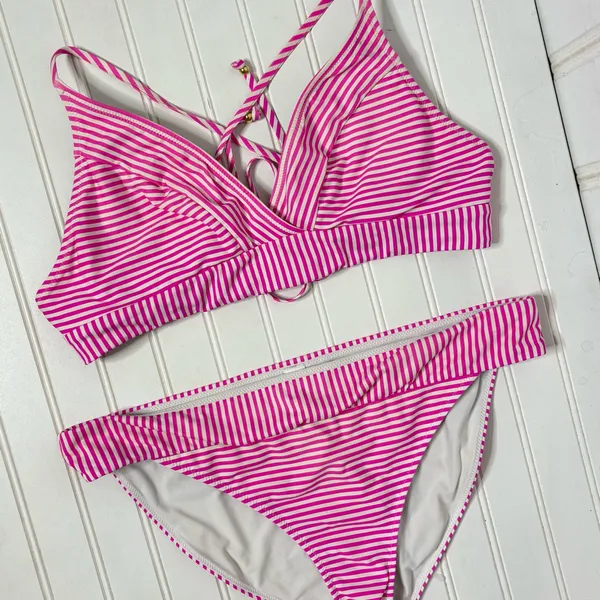 Vineyard Vines Striped Sconset Pink Bikini Set 019 - Image 3