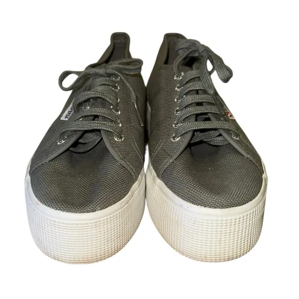 Superga 2790 Platform Sneakers Gray Canvas‎ 8W EU 39 Chunky Sole Casual - Image 4