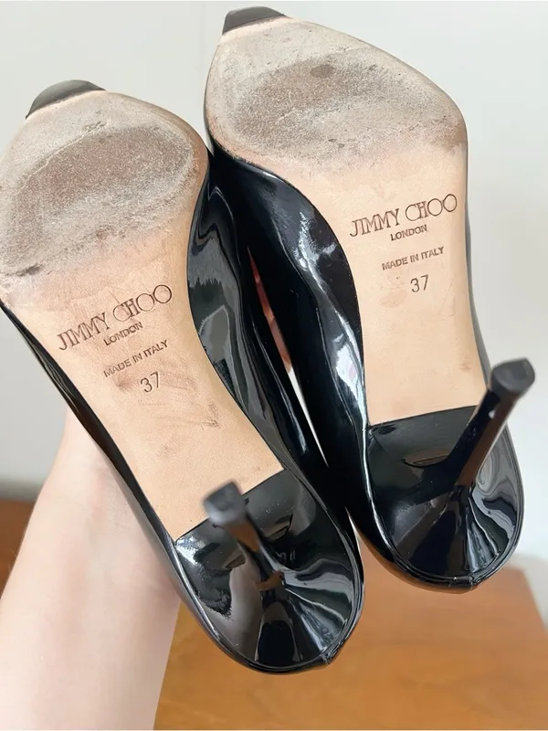Jimmy Choo • Abel black patent leather pump stiletto heel 100mm point toe - Image 12