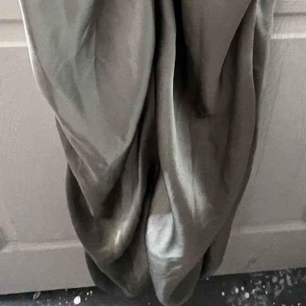 Missguided Satin Slip Dress High Side Slit Size 6 Olive/Kiwi Green - Image 6