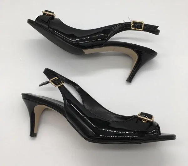 Cole Haan Grand OS Peep Toe Slingback Heel - Black - 8 - Image 8