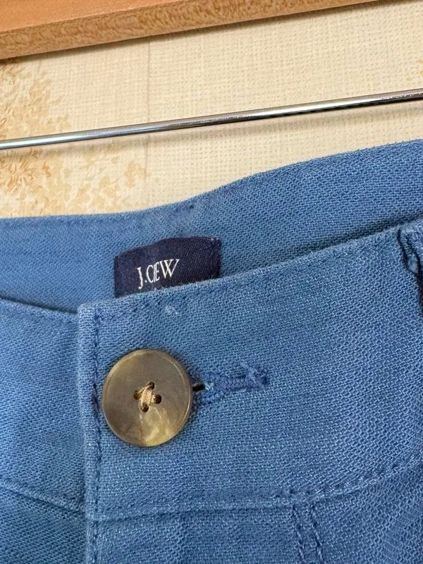 J. Crew Blue Cotton Utility Patch Pocket Camp Pants Preppy Size 10 - Image 6