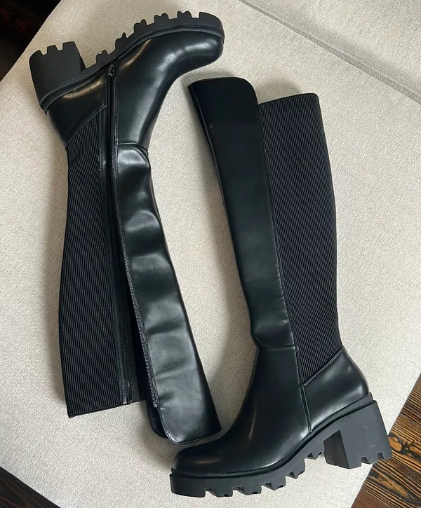 JustFab Ayden Chunky Block Heeled Boot - Image 3