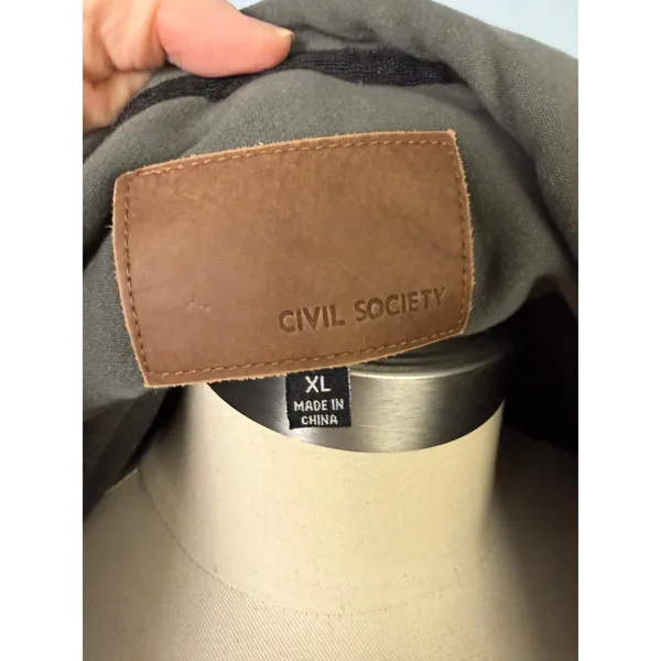 Civil‎ Society Olive Shirt Jacket XL Soft Brushed Stretch Twill Utility Layer - Image 3