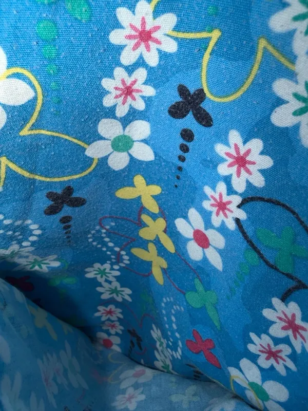 SB Scrubs Floral Butterfly Scrub Top Size L Blue V-Neck Pocket - Image 6