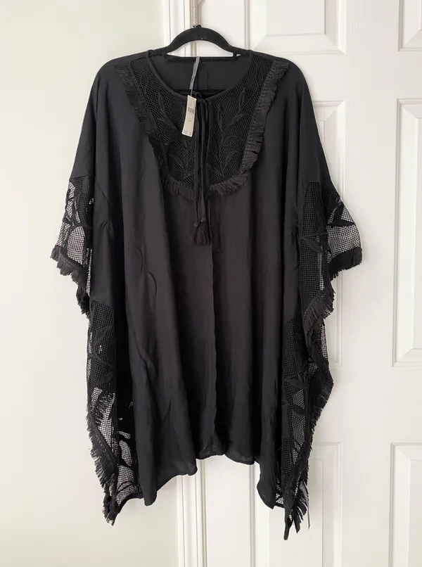 Embroidered Kimono Style Dress/ Cover-Up, Size XS/S - Image 6