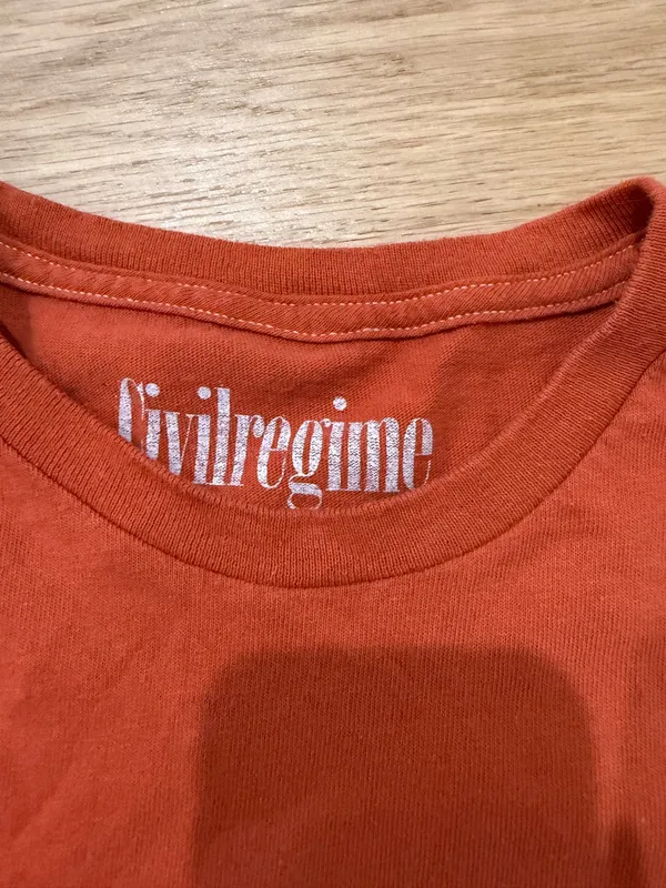 Civil Regime oversized orange graphic t-shirt - Image 2