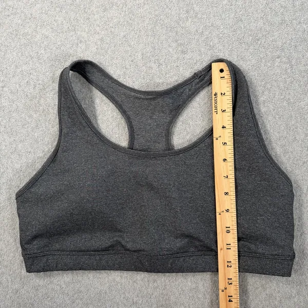 Gap GapFit XL Charcoal Grey Racerback Sports Bra Medium Support Activewear Workout - Image 3
