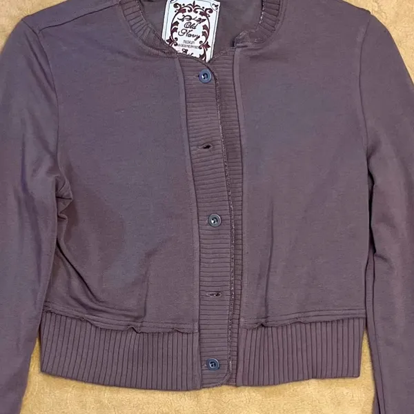 Old Navy 1994 short sweater Jacket Women's Medium Stretch Button Front - Image 3