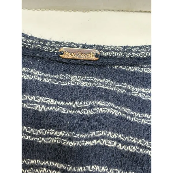 Free People Women’s Floral Embroidered Blue Stripe Frida Tank Top Size Medium - Image 7